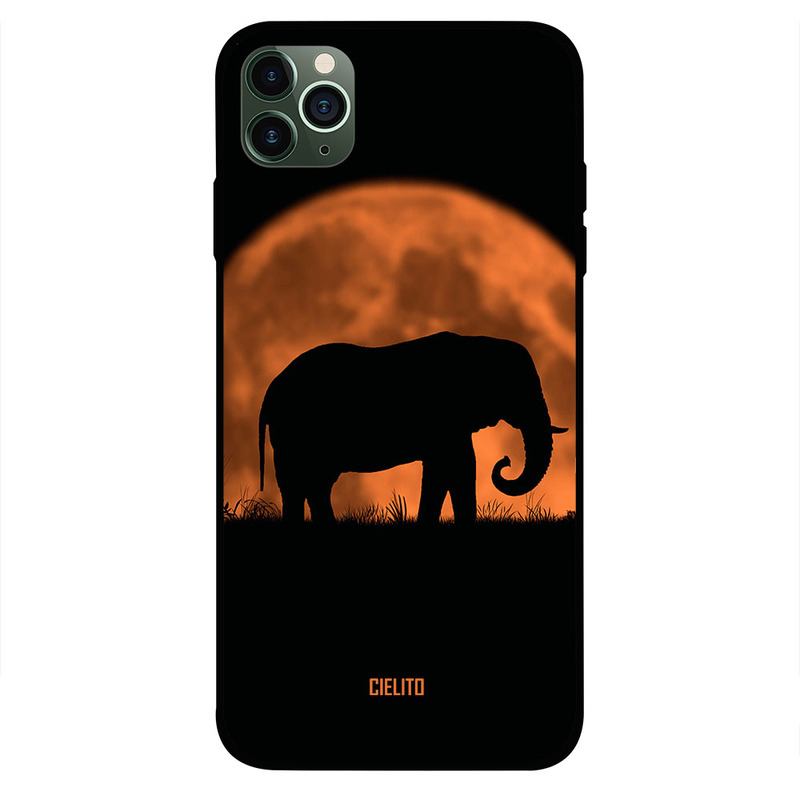 

Cielito Apple iPhone 11 Pro Max Mobile Phone Back Cover, Elephant on Moon