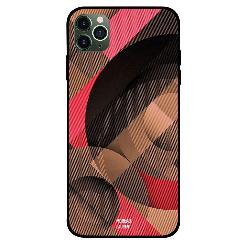 

Moreau Laurent Apple iPhone 11 Pro Max Mobile Phone Back Cover, Circles & Strips Overly Brown Pattern