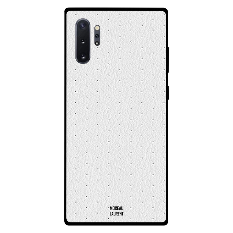 

Moreau Laurent Samsung Note Plus Mobile Phone Back Cover, Black Dots White Leather Pattern