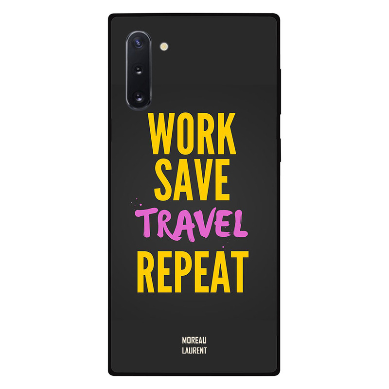 

Moreau Laurent Samsung Note 10 Mobile Phone Back Cover, Work Save Travel Repeat