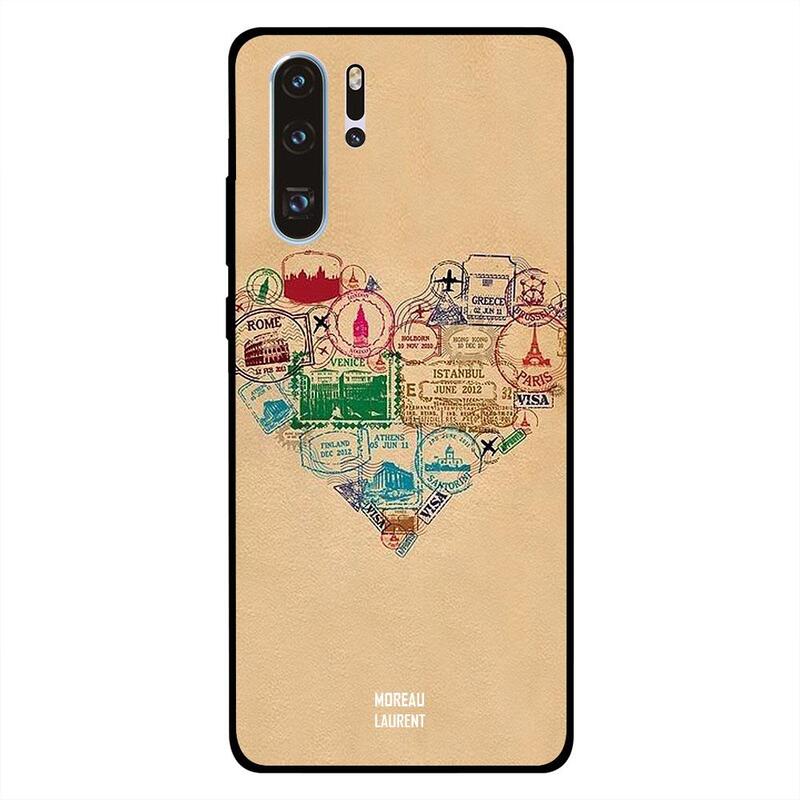 

Moreau Laurent Huawei P30 Pro Mobile Phone Back Cover, Heart of Stamps