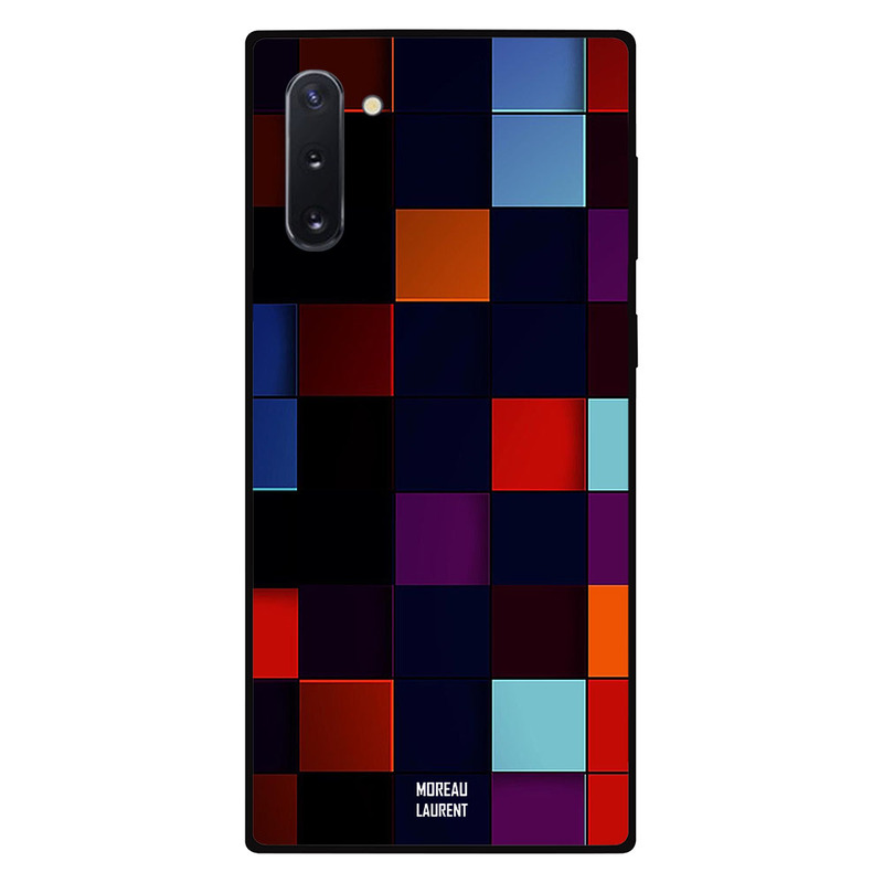 

Moreau Laurent Samsung Note 10 Mobile Phone Back Cover, Dark Square Shaps Pattern