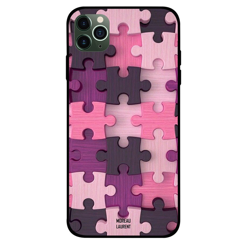 

Moreau Laurent Apple iPhone 11 Pro Mobile Phone Back Cover, Pink Color Wooden Puzzle Toys Pattern