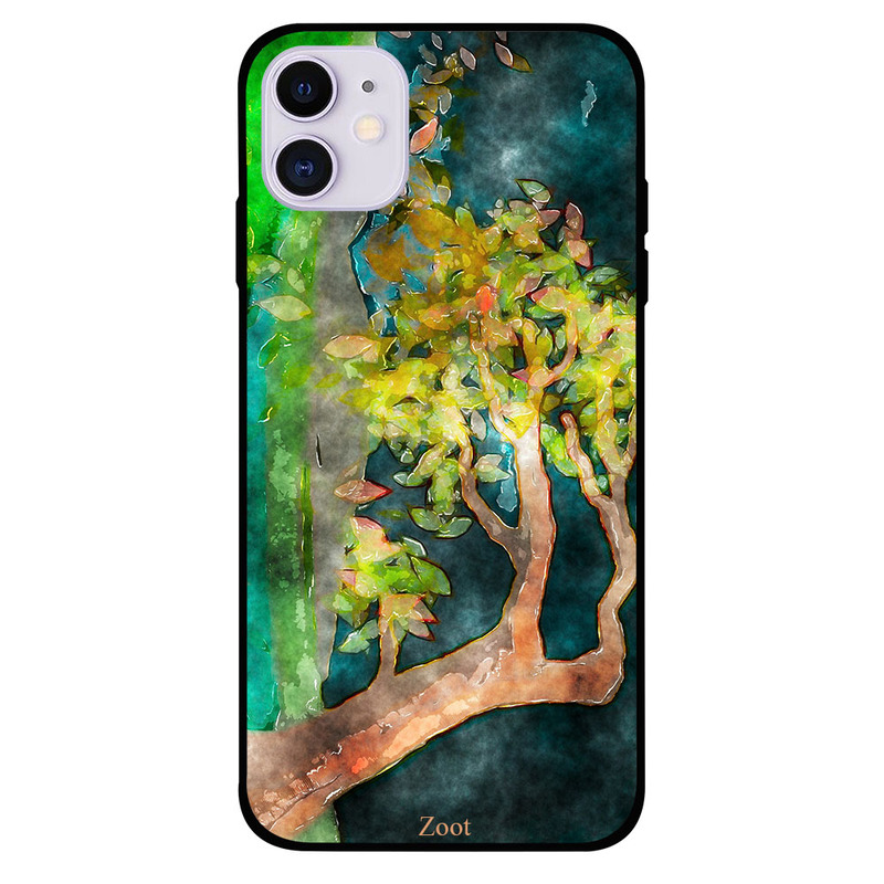 

Zoot Apple iPhone 11 Mobile Phone Back Cover, Watercolor Tree Leaves