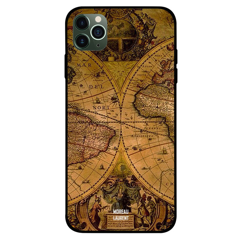 

Moreau Laurent Apple iPhone 11 Pro Mobile Phone Back Cover, Vintage Travel Map