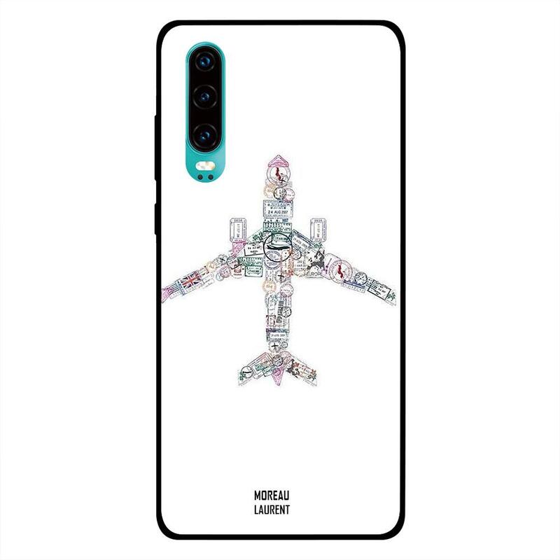

Moreau Laurent Huawei P30 Mobile Phone Back Cover, Stamps Airplane