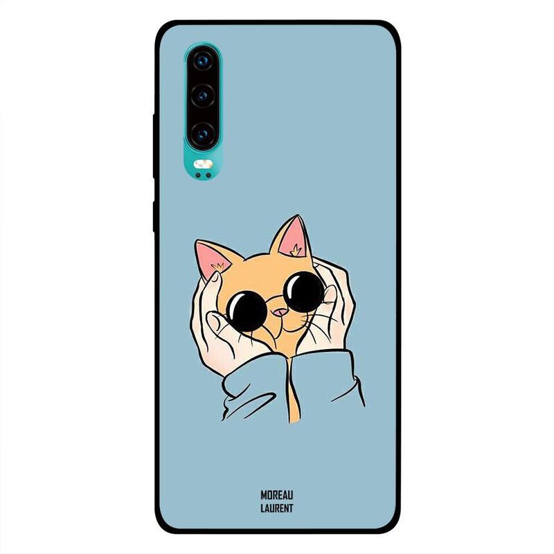 

Moreau Laurent Huawei P30 Mobile Phone Back Cover, Loving Cat