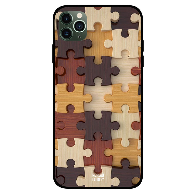 

Moreau Laurent Apple iPhone 11 Pro Mobile Phone Back Cover, Brown Color Wooden Puzzle Toys Pattern