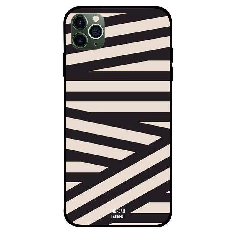 

Moreau Laurent Apple iPhone 11 Pro Max Mobile Phone Back Cover, Black & White Lines Pattern