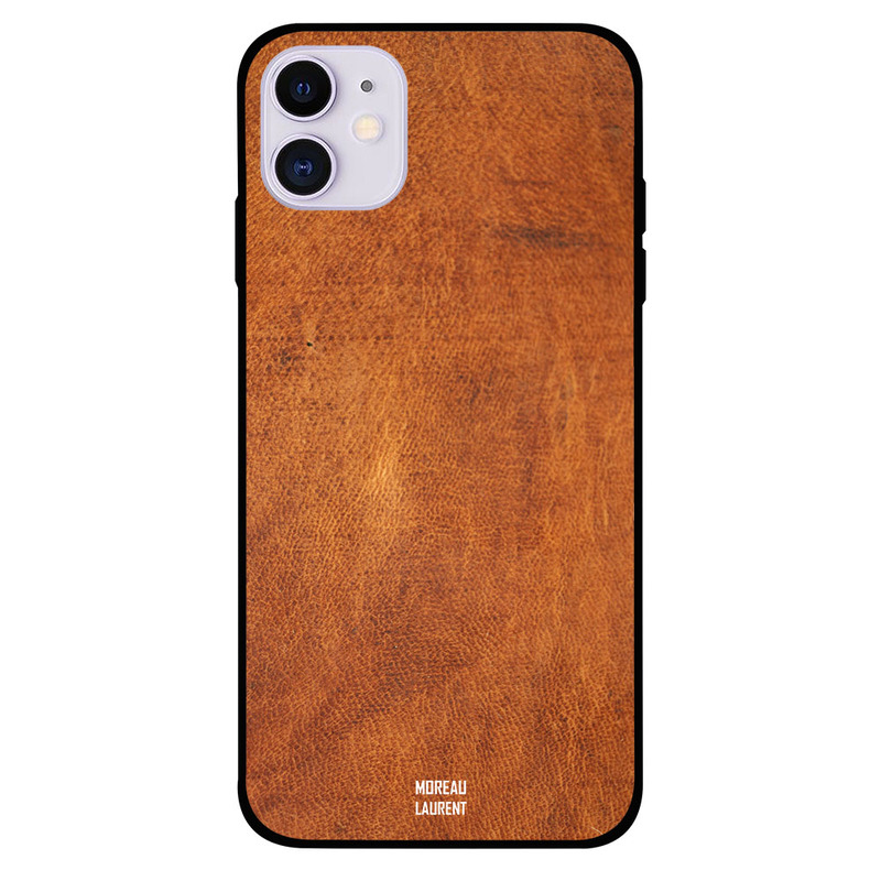 

Moreau Laurent Apple iPhone 11 Mobile Phone Back Cover, Orange Brown Leather Pattern