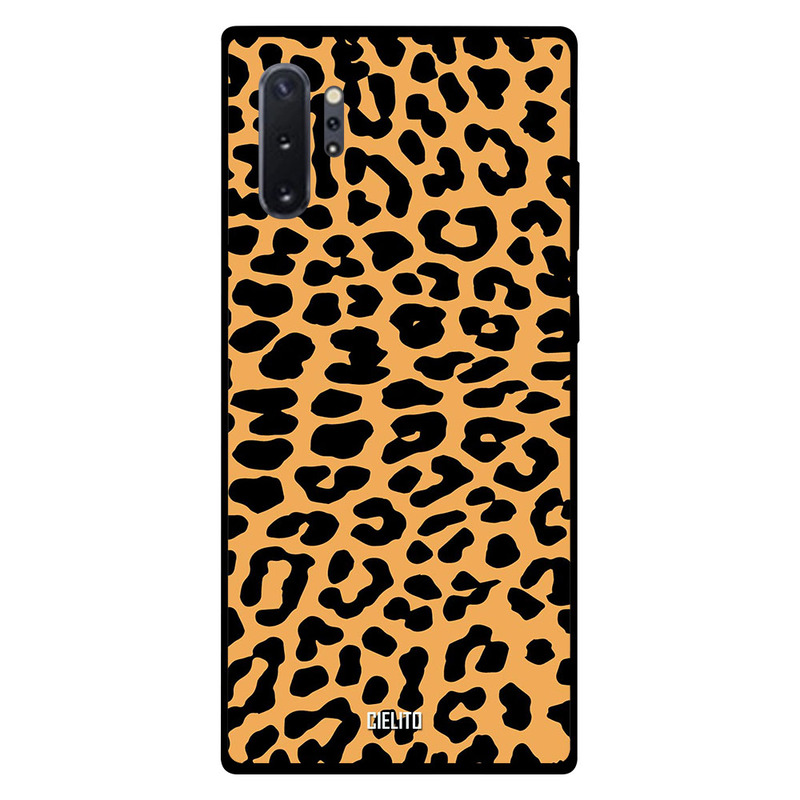 

Cielito Samsung Note Plus Mobile Phone Back Cover, Brown Black Leopard Print