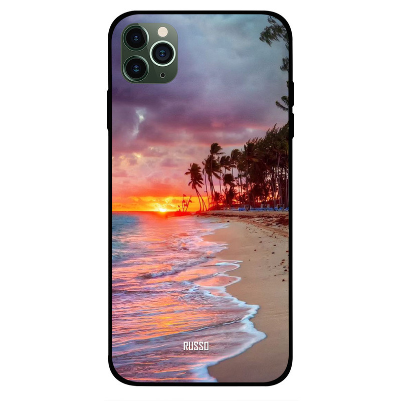 

Russo Apple iPhone 11 Pro Max Mobile Phone Back Cover, Sunrise At Beach