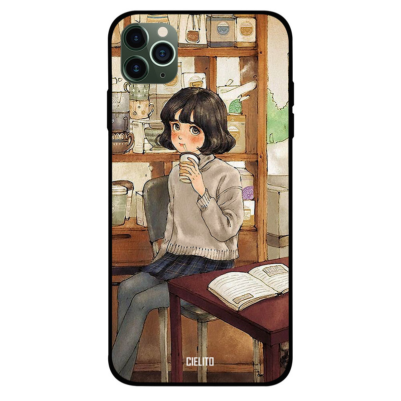 

Cielito Apple iPhone 11 Pro Max Mobile Phone Back Cover, Cute Girl Painting