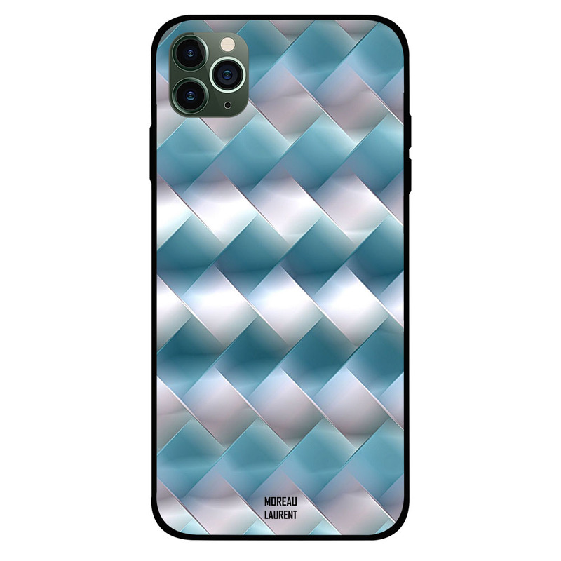 

Moreau Laurent Apple iPhone 11 Pro Max Mobile Phone Back Cover, White & Sea Water Color Strips Pattern