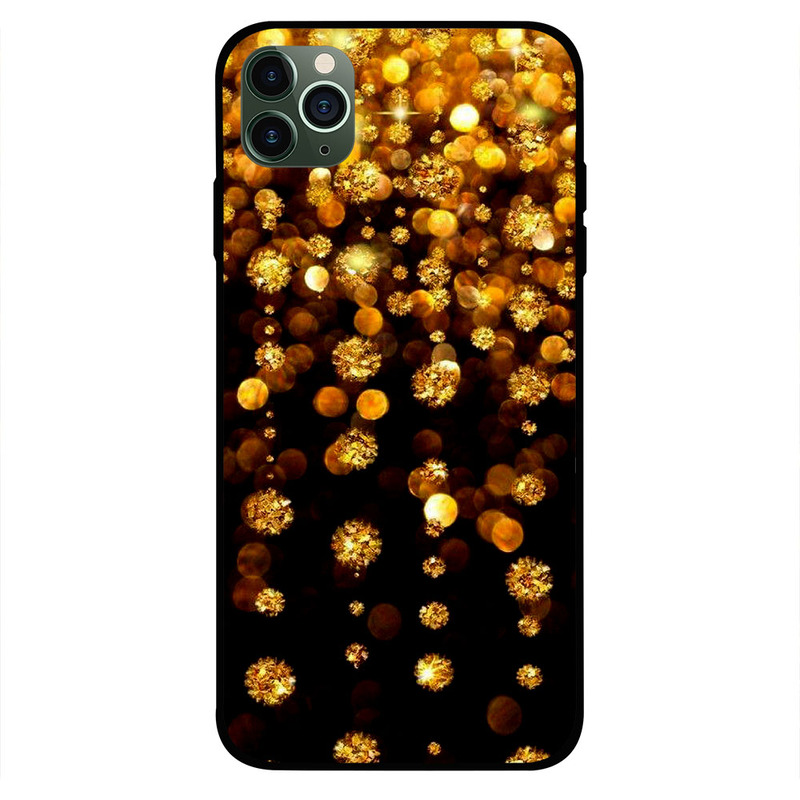

Russo Apple iPhone 11 Pro Max Mobile Phone Back Cover, Golden Sparkling Circles