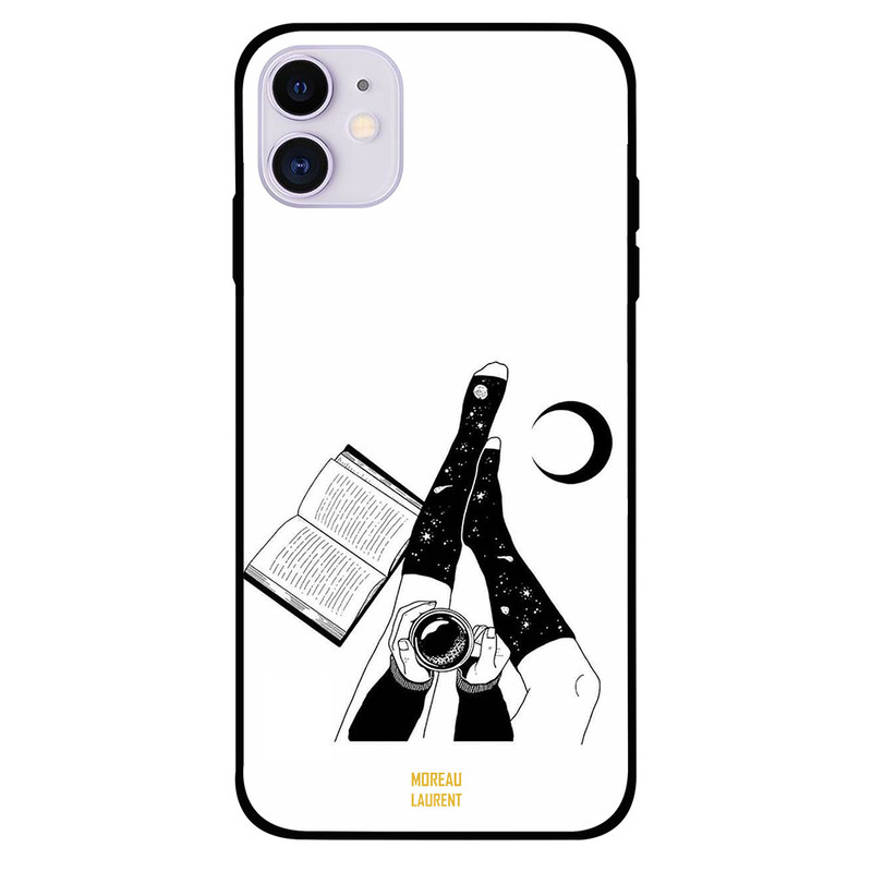 

Moreau Laurent Apple iPhone 11 Mobile Phone Back Cover, Holding Cup in Hands