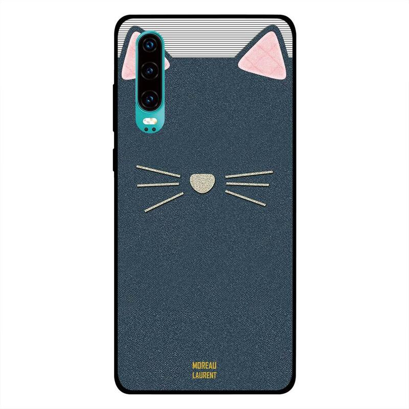 

Moreau Laurent Huawei P30 Mobile Phone Back Cover, Cat Leather Pattern