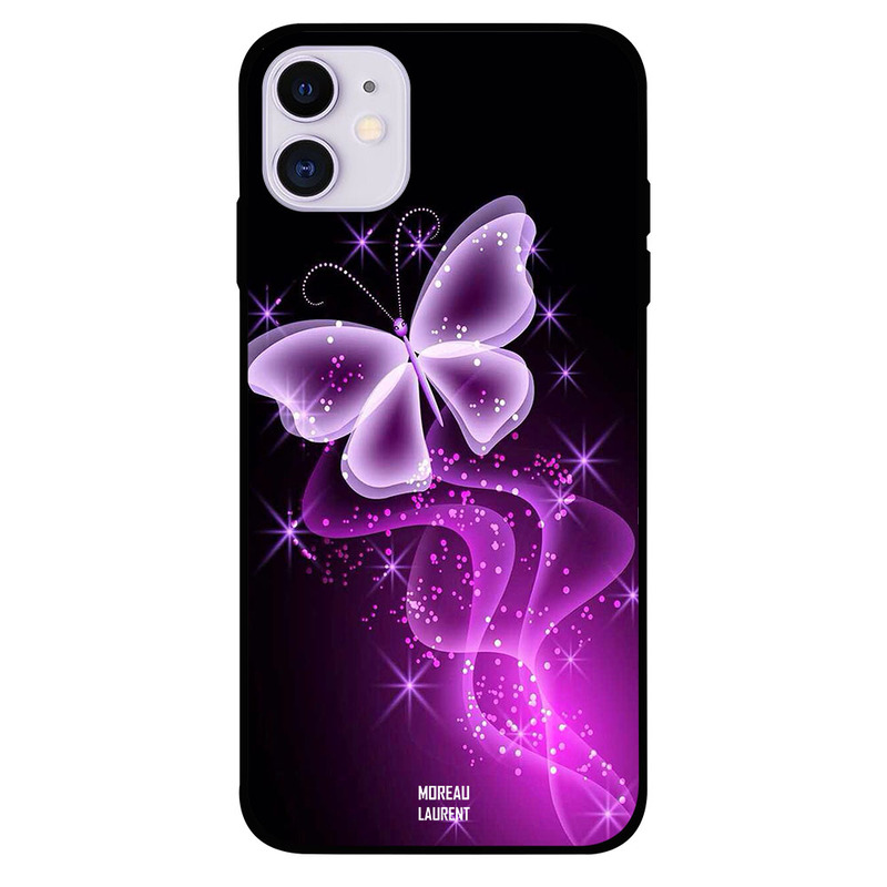 

Moreau Laurent Apple iPhone 11 Mobile Phone Back Cover, Lighting Pink Butterfly