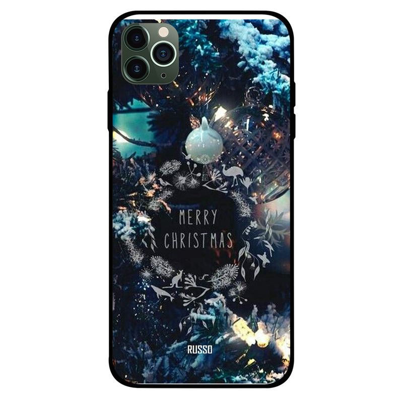 

Russo Apple iPhone 11 Pro Max Mobile Phone Back Cover, Blue Christmas Wishes