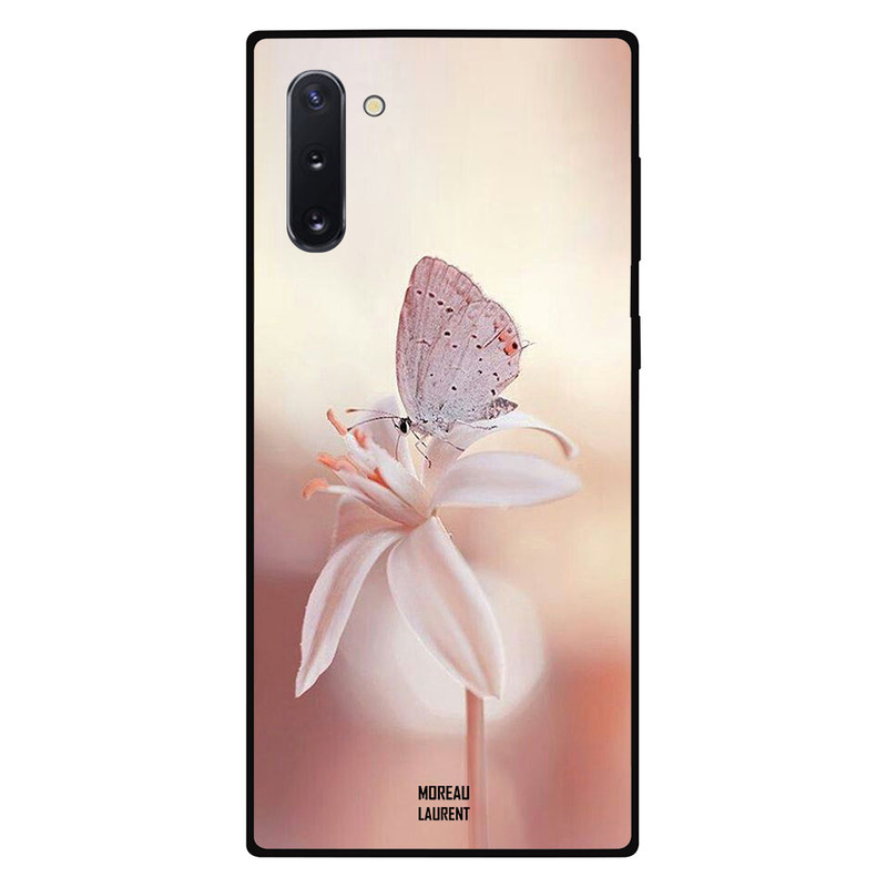 

Moreau Laurent Samsung Note 10 Mobile Phone Back Cover, Cream Butterfly and Flower