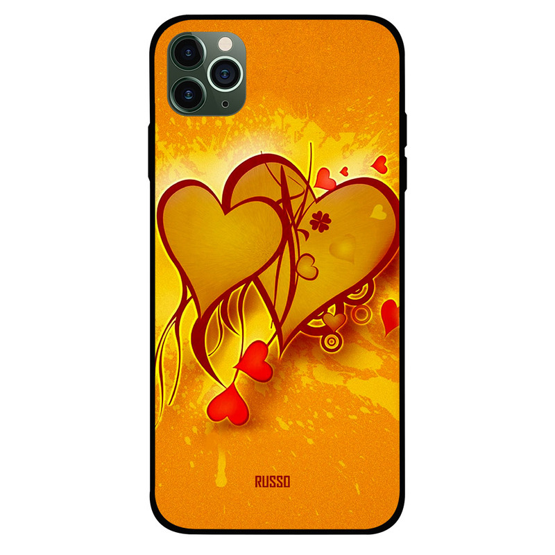 

Russo Apple iPhone 11 Pro Max Mobile Phone Back Cover, Heart On Heart