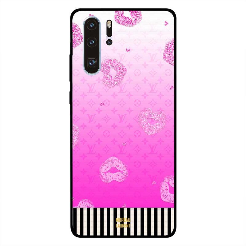 

Moreau Laurent Huawei P30 Pro Mobile Phone Back Cover, Pink Gliiter Love Lips