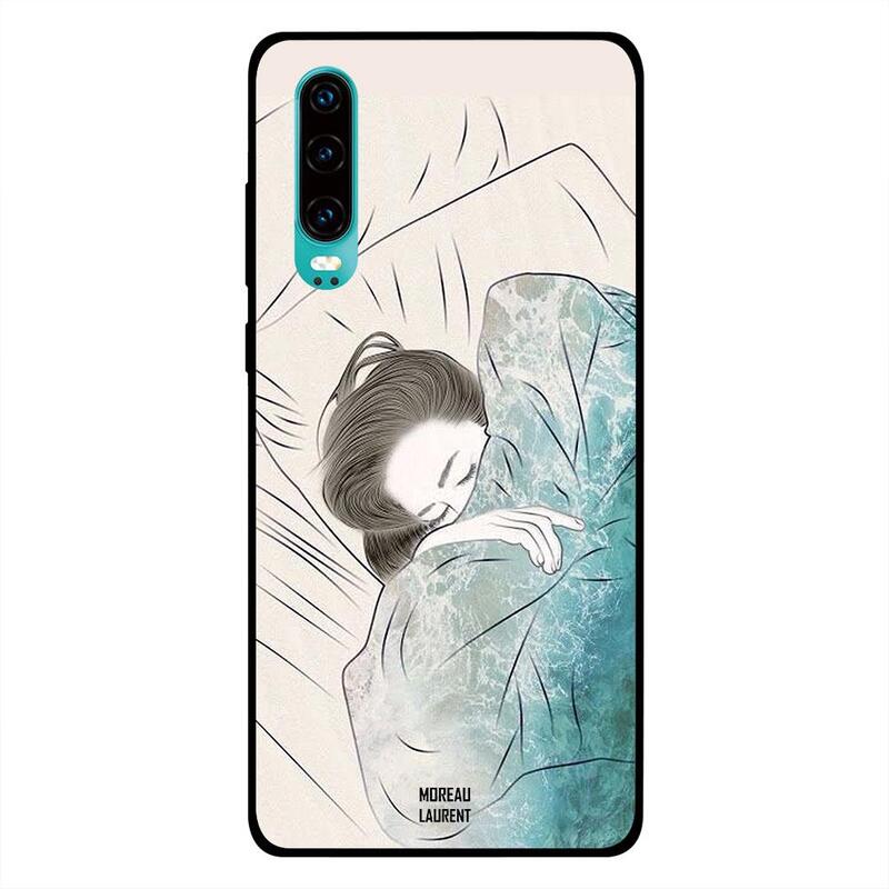 

Moreau Laurent Huawei P30 Mobile Phone Back Cover, Doodle Girl Sleeping