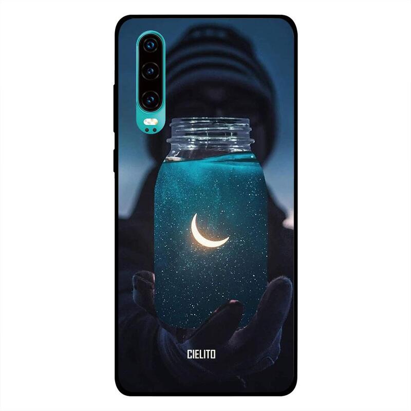 

Cielito Huawei P30 Mobile Phone Back Cover, Moon In Jar