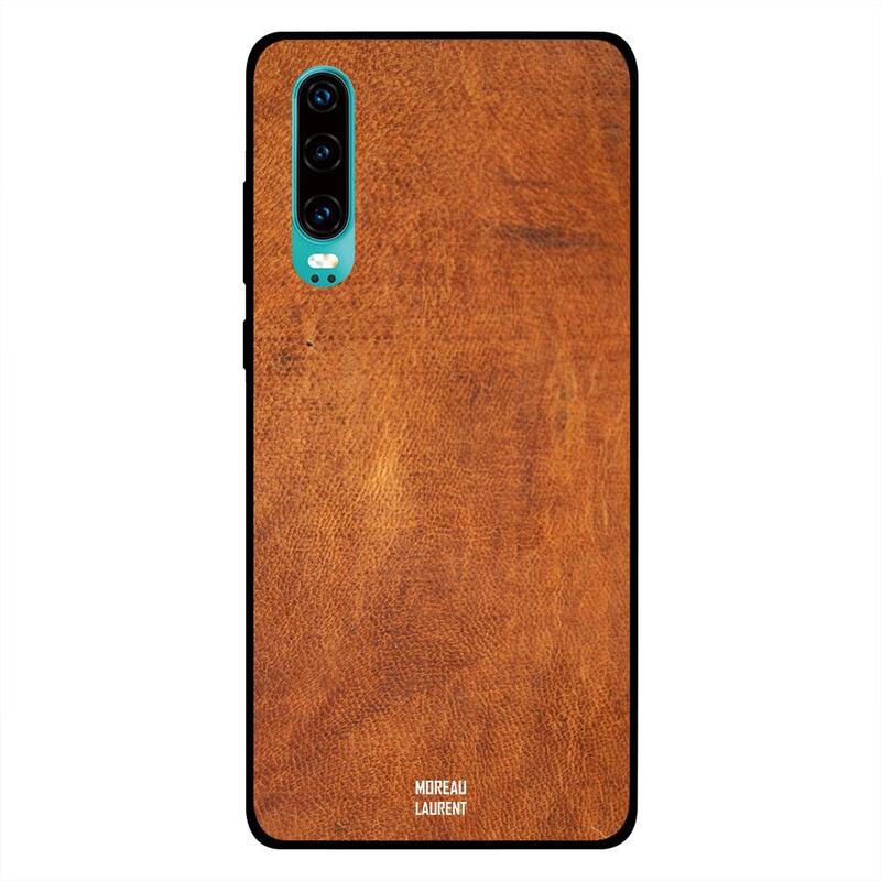 

Moreau Laurent Huawei P30 Mobile Phone Back Cover, Orange Brown Leather Pattern