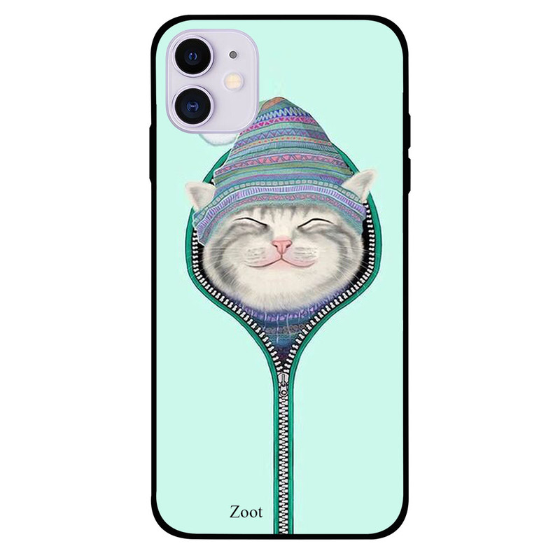 

Zoot Apple iPhone 11 Mobile Phone Back Cover, Cat Zipped