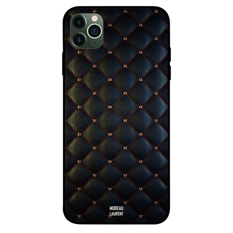 

Moreau Laurent Apple iPhone 11 Pro Max Mobile Phone Back Cover, Stappers on Black Cloth Pattern