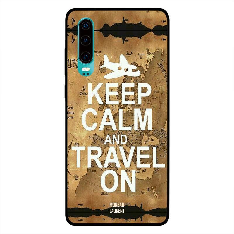

Moreau Laurent Huawei P30 Mobile Phone Back Cover, Keep Calm and Travel Vintage