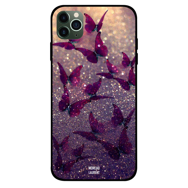 

Moreau Laurent Apple iPhone 11 Pro Mobile Phone Back Cover, Glitter Butterflies