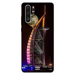 Moreau Laurent Huawei P30 Pro Mobile Phone Back Cover, Burj Al Arab Close to Moon