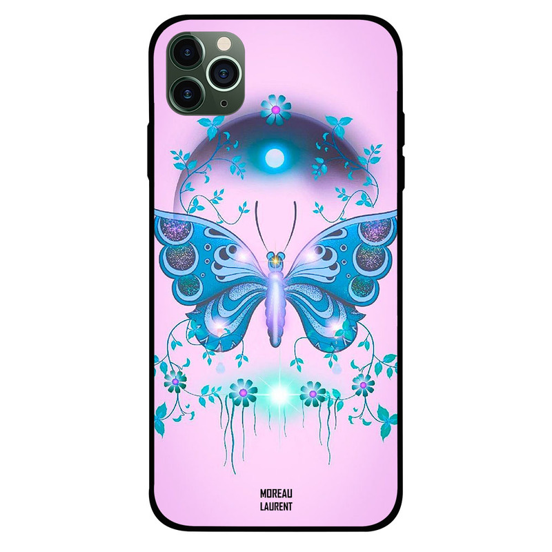 

Moreau Laurent Apple iPhone 11 Pro Max Mobile Phone Back Cover, Green Blue Floral and Butterfly