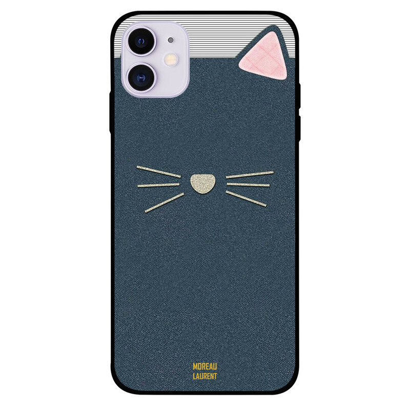 

Moreau Laurent Apple iPhone 11 Mobile Phone Back Cover, Cat Leather Pattern