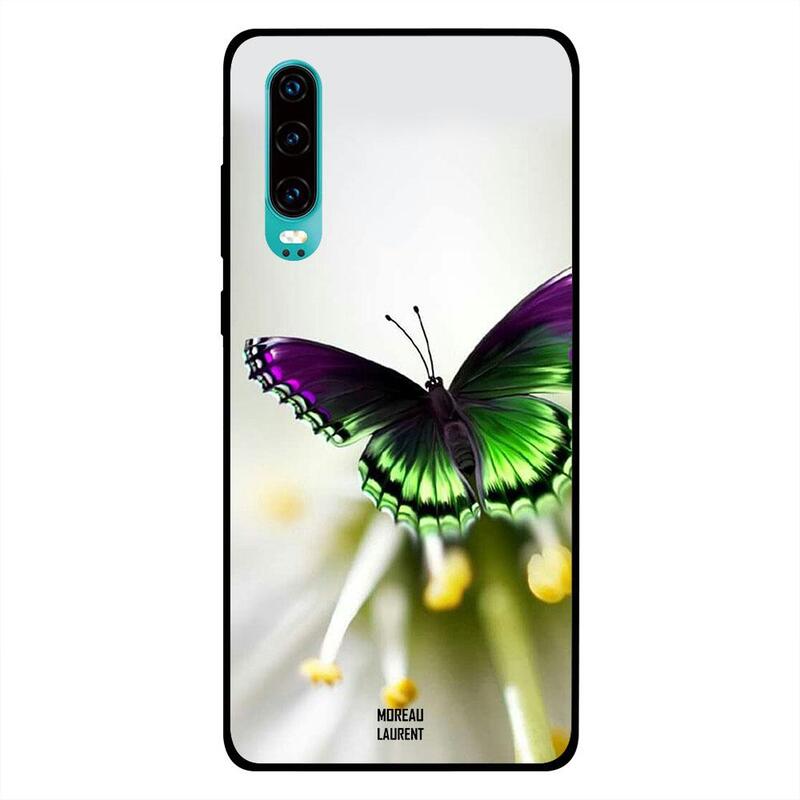 

Moreau Laurent Huawei P30 Mobile Phone Back Cover, Purple Green Butterfly