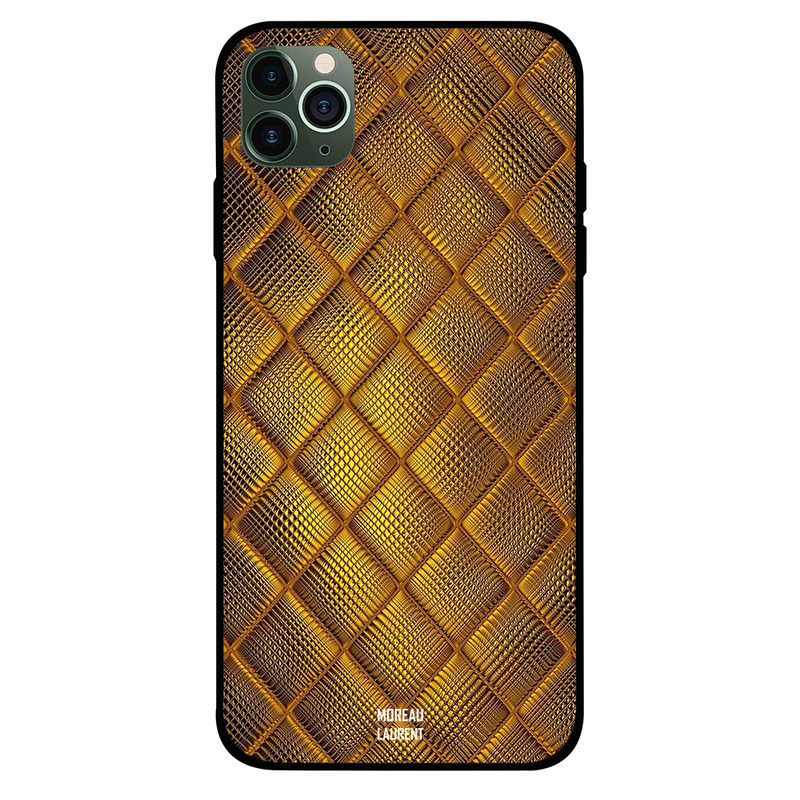 

Moreau Laurent Apple iPhone 11 Pro Max Mobile Phone Back Cover, Vintage Golden Stitch Pattern