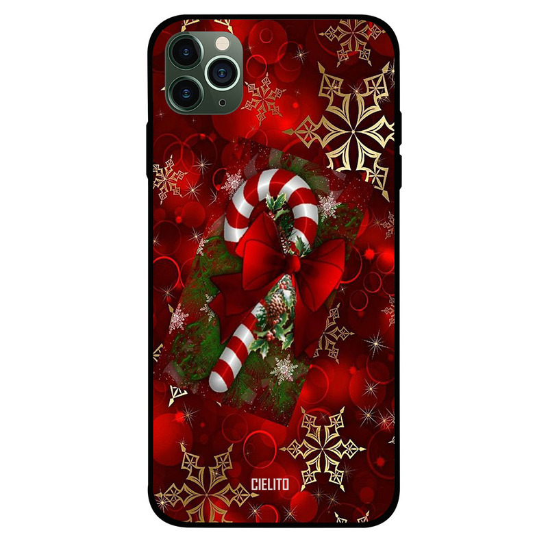 

Cielito Apple iPhone 11 Pro Max Mobile Phone Back Cover, Christmas Candy Cane