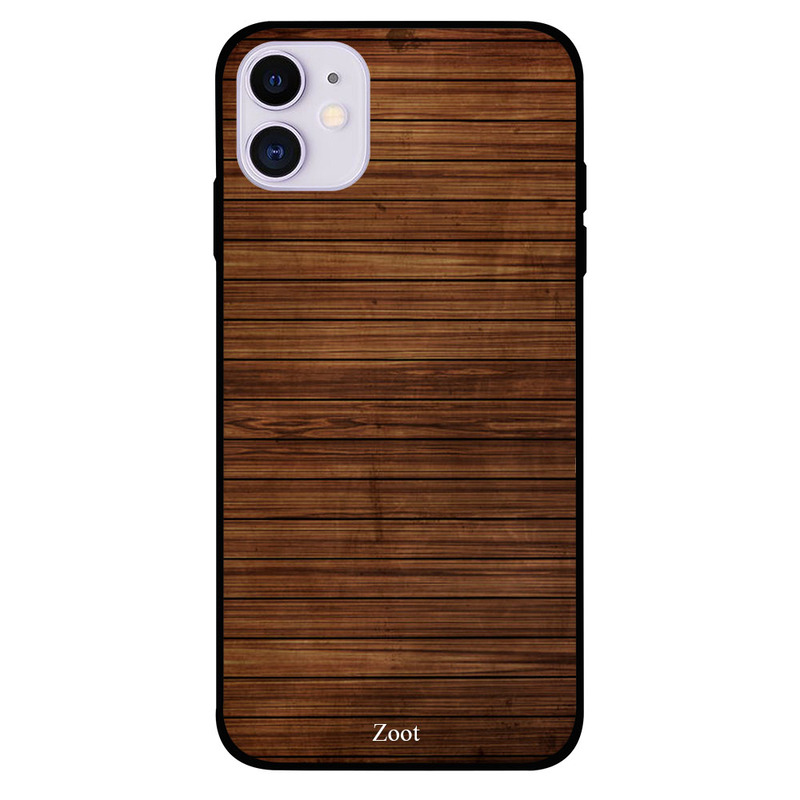 

Zoot Apple iPhone 11 Mobile Phone Back Cover, Wooden Drak Brown Mulit Lines