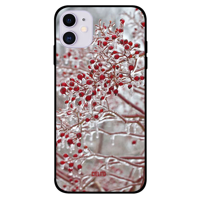 

Cielito Apple iPhone 11 Mobile Phone Back Cover, Snow Cherries