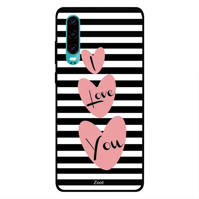 

Zoot Huawei P30 Mobile Phone Back Cover, I Love You Black And White Background