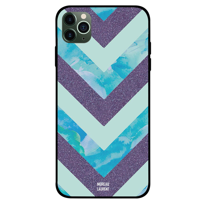 

Moreau Laurent Apple iPhone 11 Pro Mobile Phone Back Cover, Purple Glitters Blue Marble & Matt Pattern