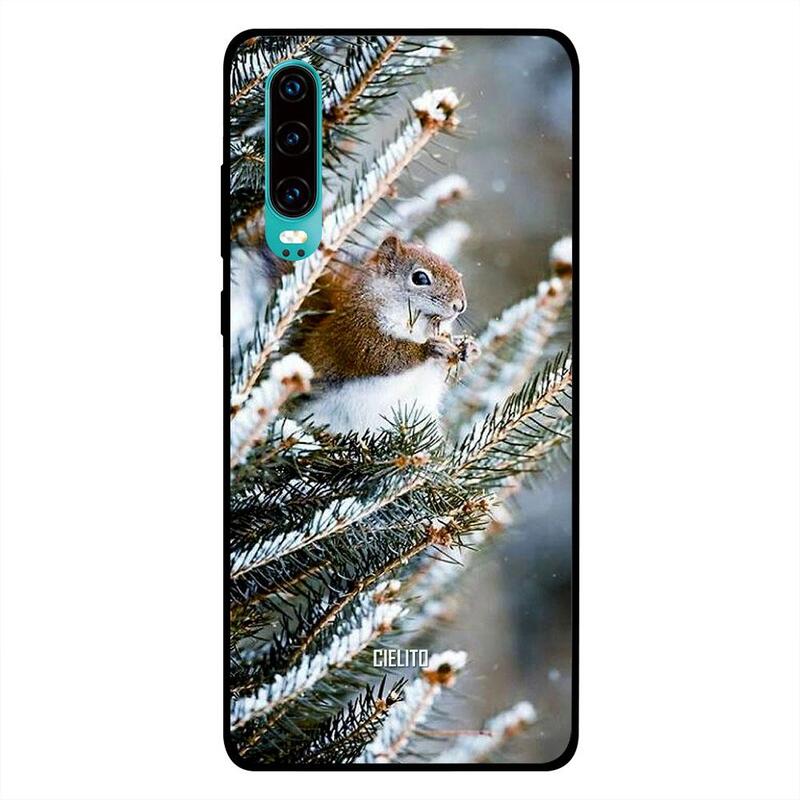 

Cielito Huawei P30 Mobile Phone Back Cover, Squirel in Snow