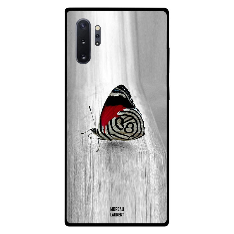 

Moreau Laurent Samsung Note Plus Mobile Phone Back Cover, Red & Black Designer Butterfly