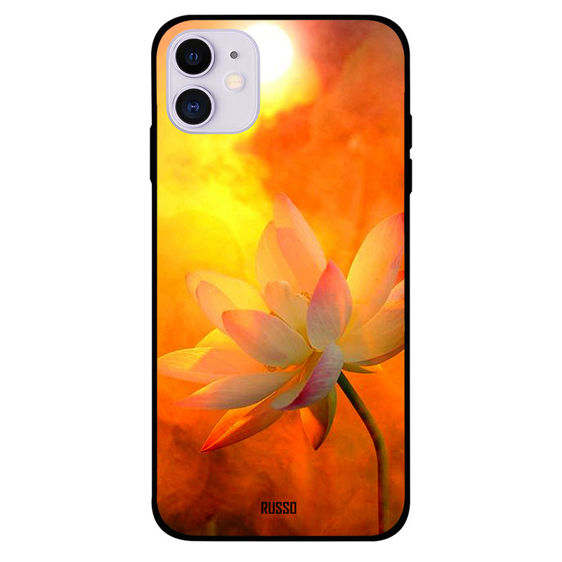 

Russo Apple iPhone 11 Mobile Phone Back Cover, White And Pink Lotus