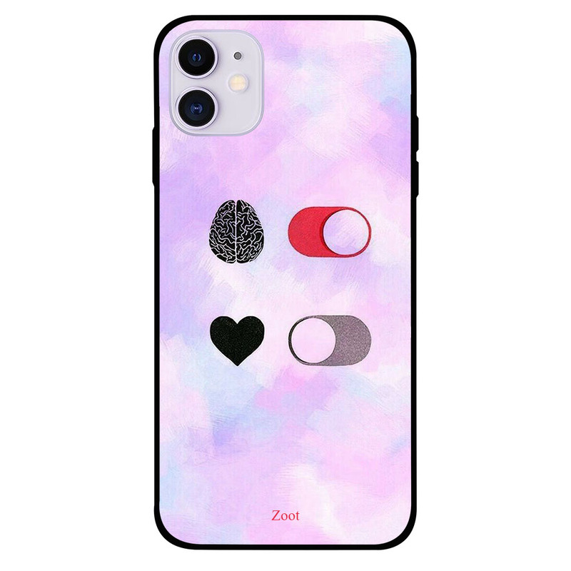 

Zoot Apple iPhone 11 Mobile Phone Back Cover, Brain On Love Off