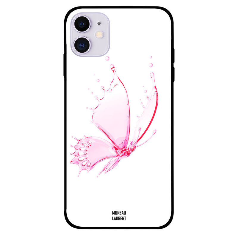 

Moreau Laurent Apple iPhone 11 Mobile Phone Back Cover, Red Water Butterfly