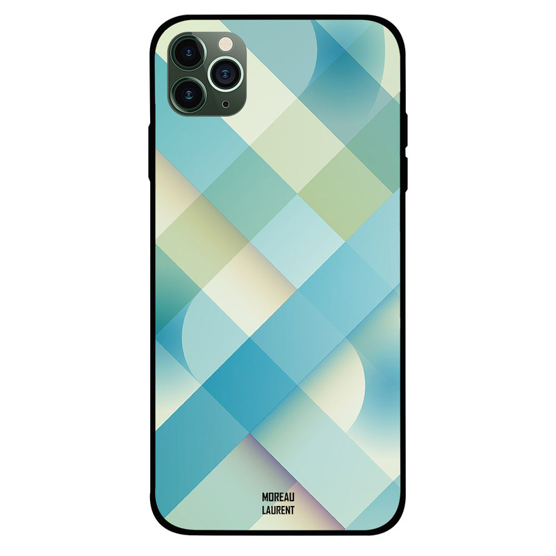 

Moreau Laurent Apple iPhone 11 Pro Mobile Phone Back Cover, Light Blue and Off White Pattern