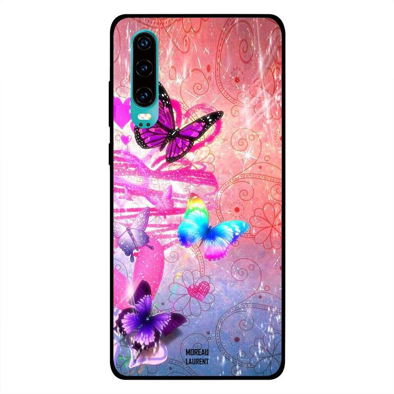 

Moreau Laurent Huawei P30 Mobile Phone Back Cover, Rainbow and Multicolor Butterflies